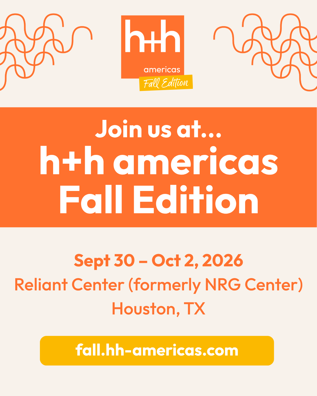Portrait social graphic: Join us at h+h americas Fall Edition