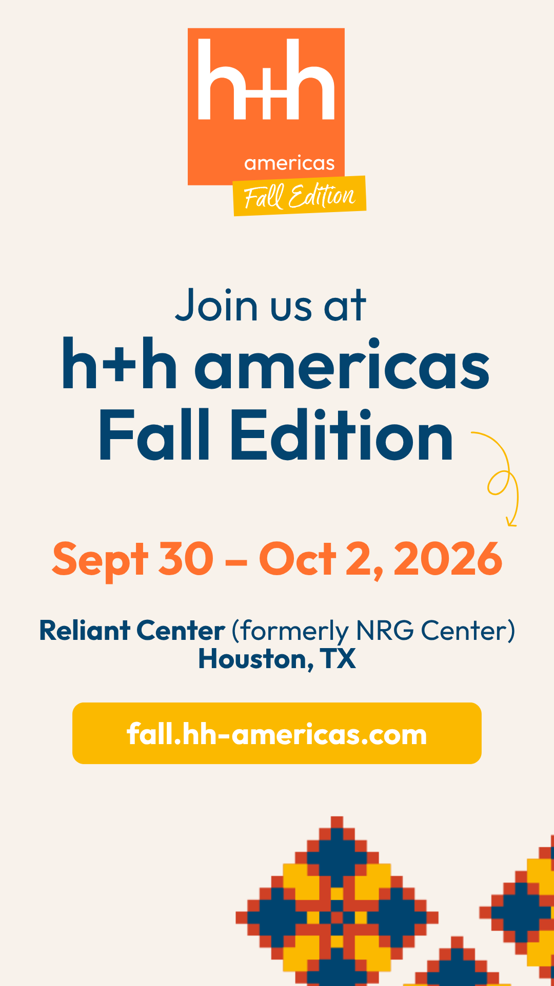 Story social graphic: Join us at h+h americas Fall Edition